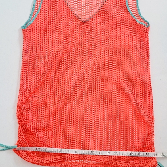 NWOT Neon🧡Orange+Teal Net Dress Coverup - Picture 4 of 9
